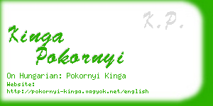 kinga pokornyi business card